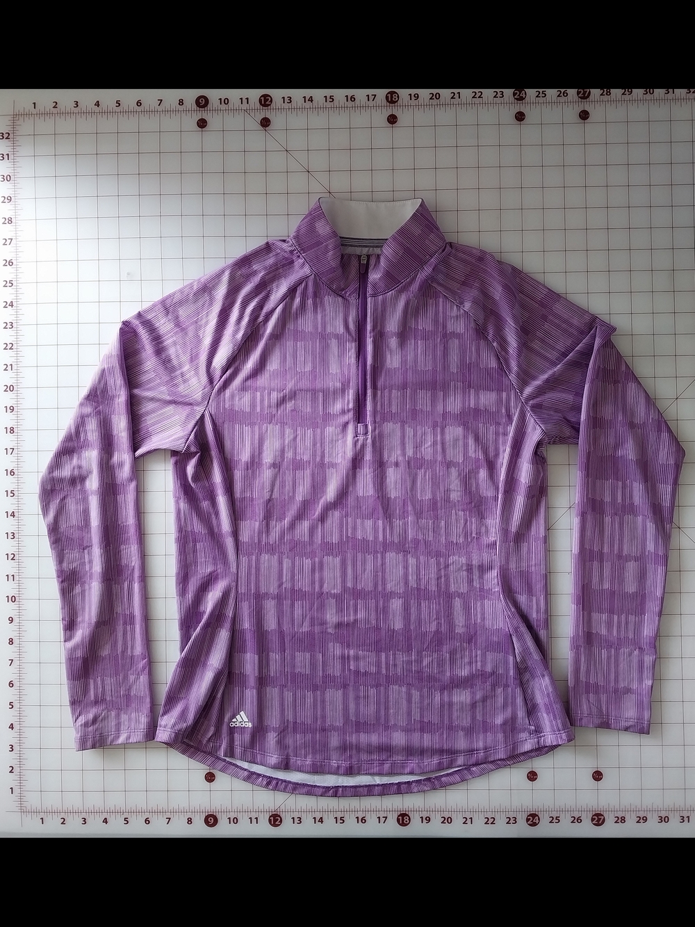 adidas Purple Long Sleeve 1/4 Zip Athletic Top
